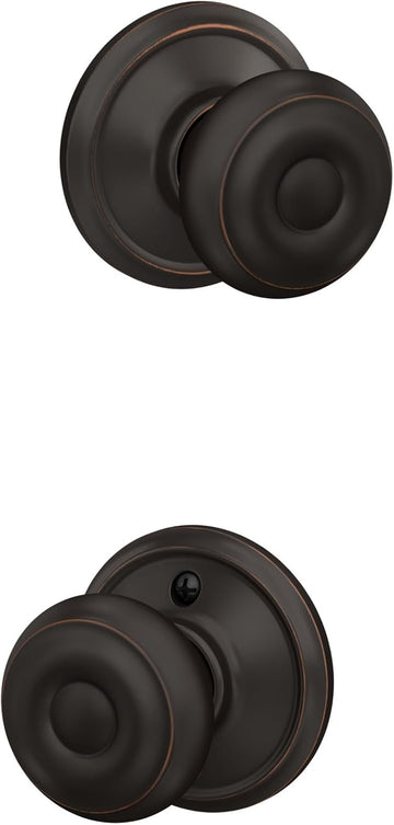 Georgian Hall/Closet Passage Door Knob, Aged Bronze