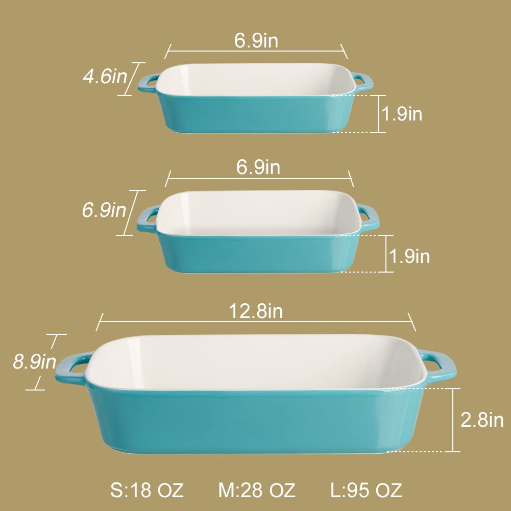 Ceramic Bakeware Set, Rectangular Baking Dish for Cooking, Kitchen, Cake Dinner, Banquet and Daily Use, Casserole