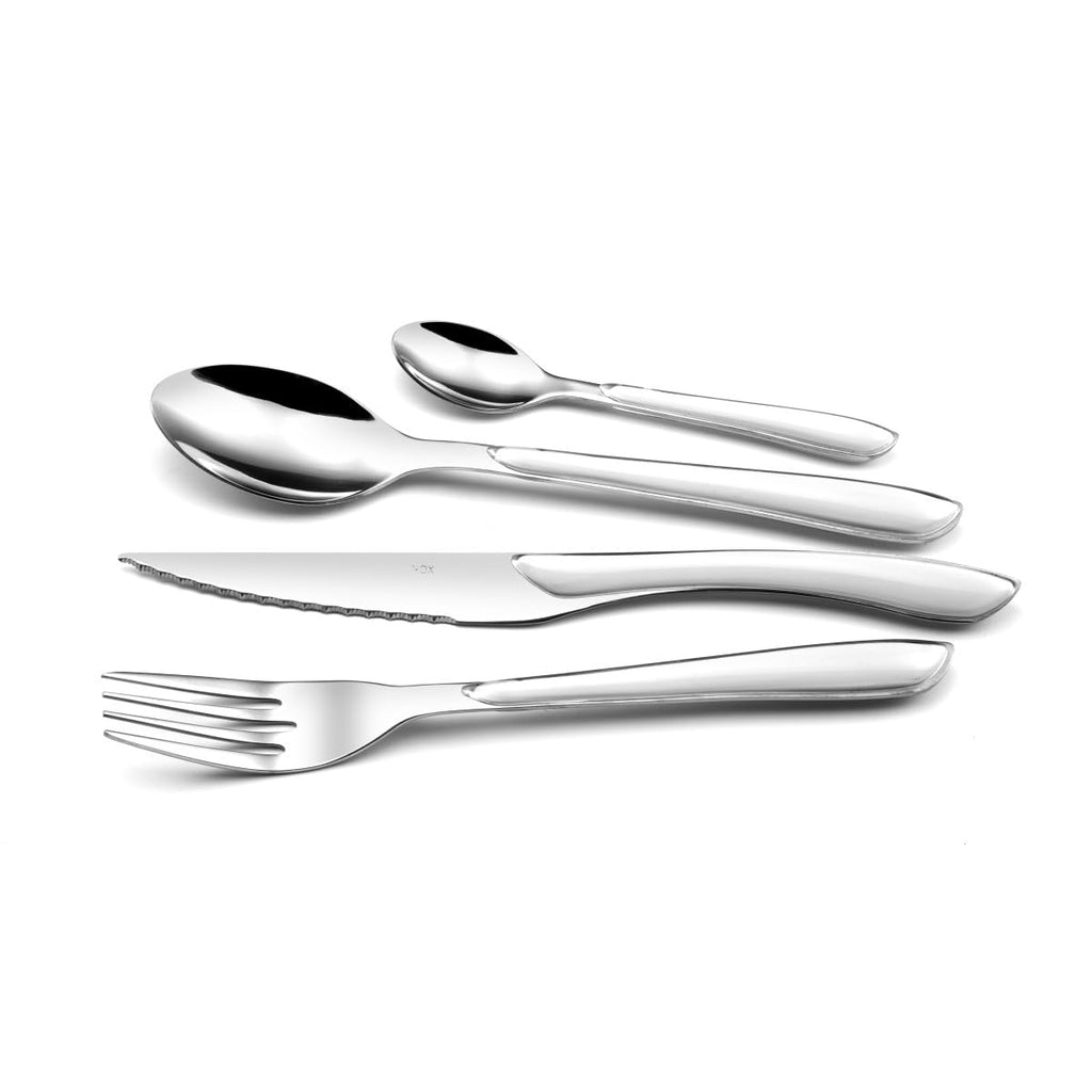 Cutlery Set, Stainless Steel, White
