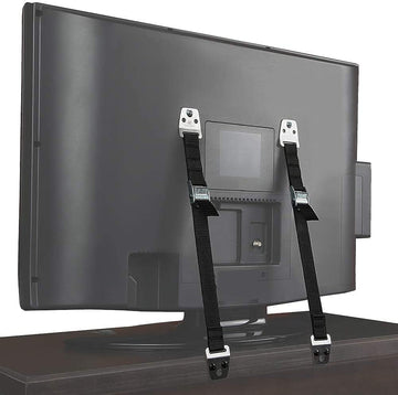 Heavy Duty Metal Anti Tip Straps - Adjustable Safety Furniture Wall Anchors for Baby Proofing Flat Screen TVs