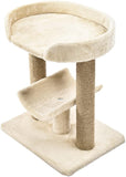 Multi-Platform Cat Tree with Scratching Post for Indoor Cats up to 25lbs, 18 x 14 x 22 Inches, Beige