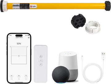 AM25 Smart Blinds Motor for 1.7" (43mm) Shade Tube, Zigbee Electric Roller Shade, Tubular Motor, App Timer and Group
