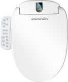 Elongated Bidet Toilet Seat with Warm Water, Warm Air Dryer, Heated Seat, Soft-Close Lid, Adjustable Temperature, Stainless Steel Nozzle