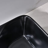 Black Bathroom Sink and Faucet Combo -VOKIM 19"x15" Bathroom Vessel Sink Rectangle Above Counter Matte Black Porcelain