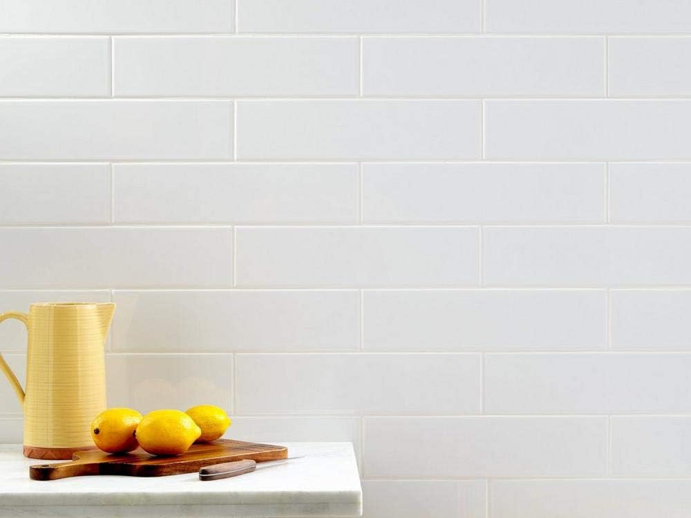 White 3x12 Matte Ceramic Subway Tile Backsplash Bathroom Wall Shower Accent - 12.5 Sqft Box (50 Pieces)