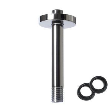 8 Inch Shower Arm with Flange, Ceiling Mounted Shower Head Extension Arm, 1/2 NPT Straight Arm for Rain Shower Head