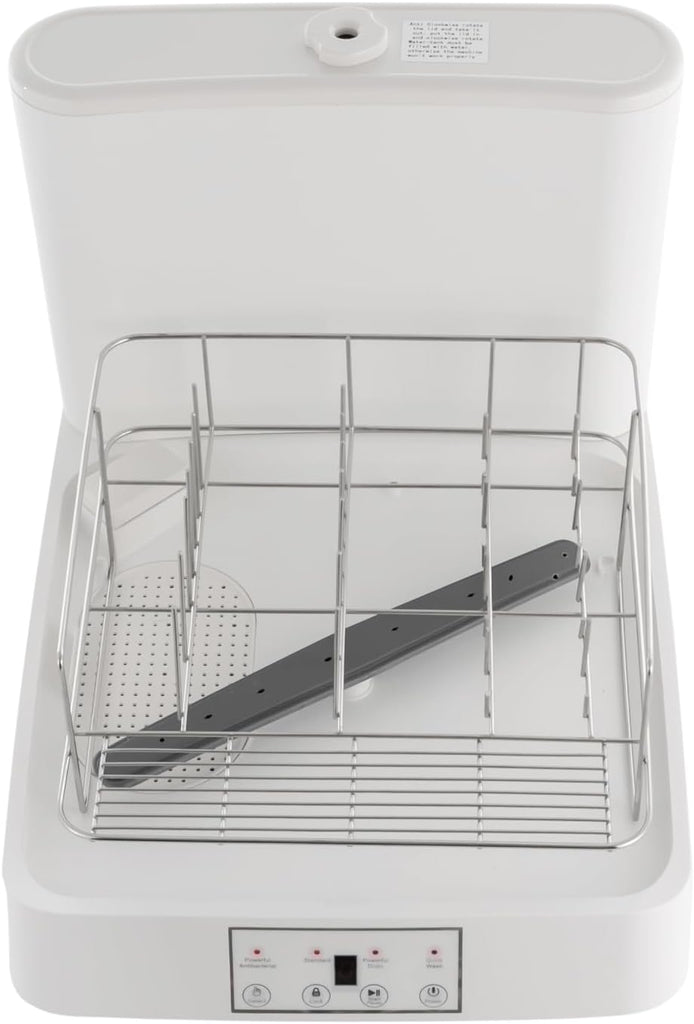 Portable Countertop Dishwasher, Mini Automatic Dishwashing with 1.59Gal Water Tank & 360° Rotating Spray & 3 Washing
