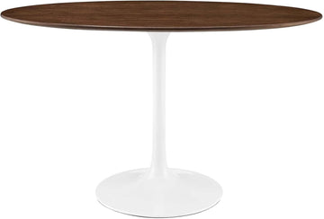Inspired Tulip Style Oval Pedestal Dining Table — Walnut, 48″ Oval