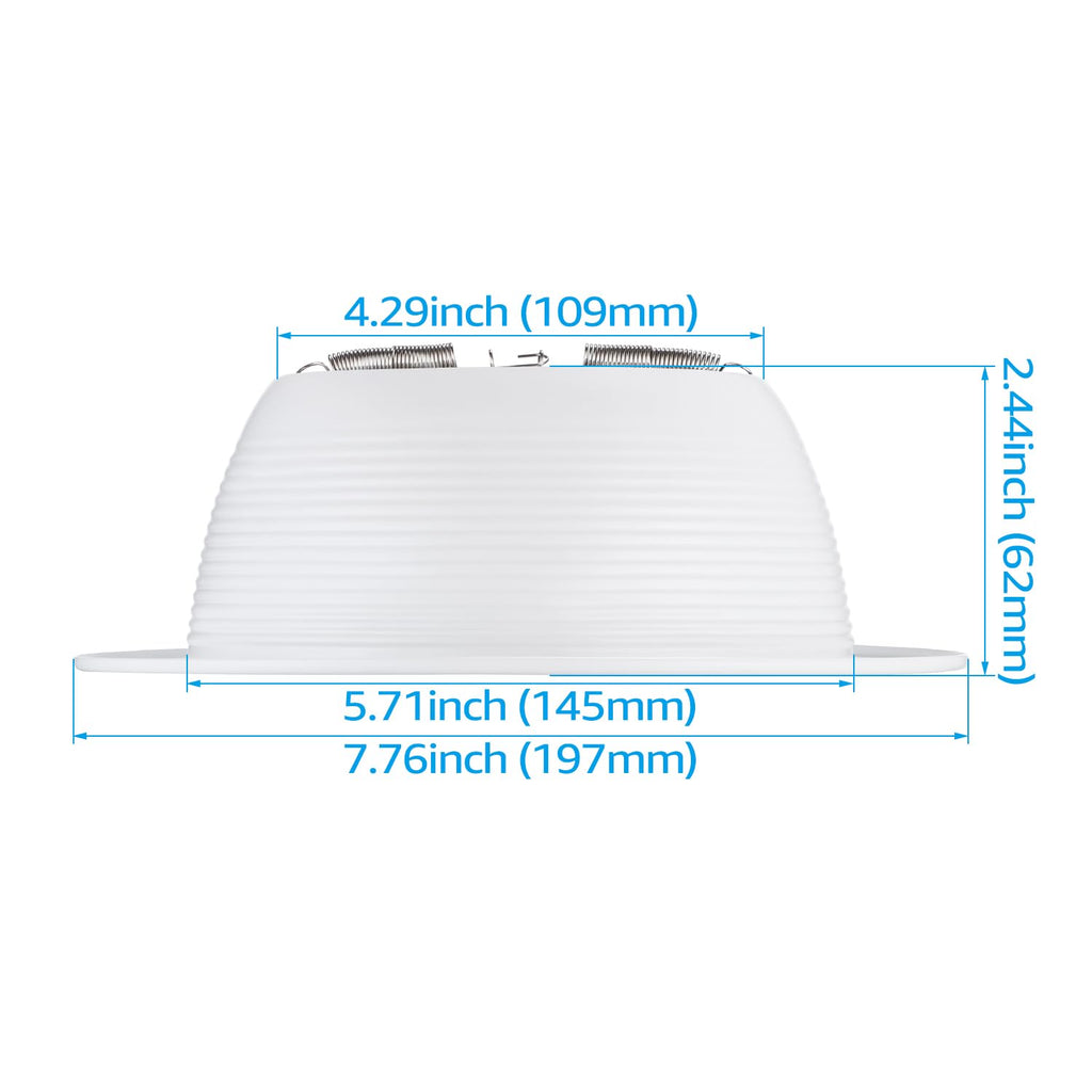 6 Inch Recessed Light Trim, White