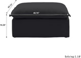 Ottoman Module for Living Room, Storage Ottoman, Cushion Covers Removable, Minimalist Comfy Breathable Footstool Paired with Sofa Couch for Living Room Apartment, Black A124-B0CZ8STFKN