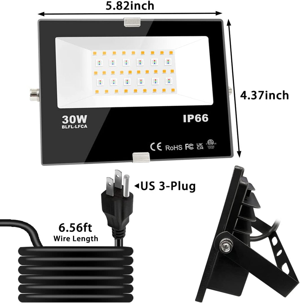 LED Flood Light Outdoor 30W, 300W Equivalent Smart RGB Landscape Lighting | APP Control -DIY Scenes -Timing - Warm