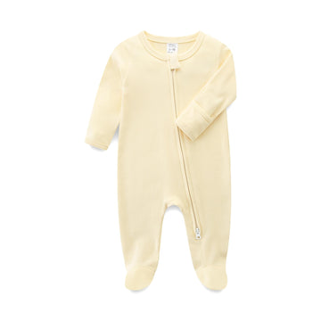 Newborn Essential Stuffs Long Sleeve Infant Coming Home Romper Footies Comfy Jumpsuit for Baby Yellow