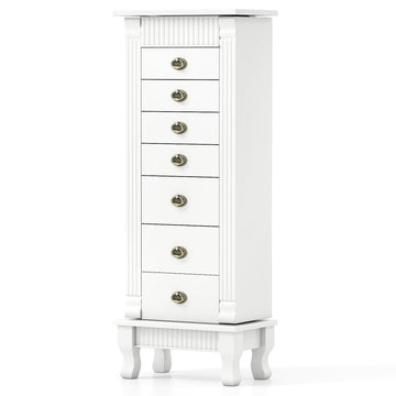 Standing Jewelry Armoire, Wooden Jewelry Storage Chest