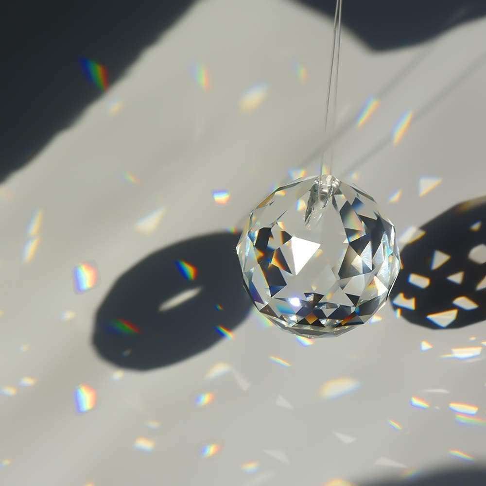 40mm Clear Crystal Ball Prism Sunshine Catcher Rainbow Pendants Maker, Hanging Crystals Prisms for Windows