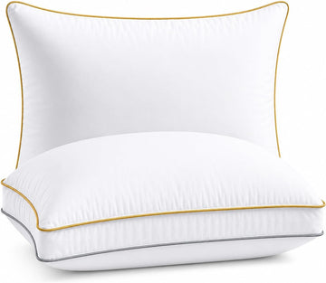 Queen Size Bed Pillows Set of 2, Down Alternative | Soft Pillow, Side Back & Stomach Sleepers, Breathable, 100%
