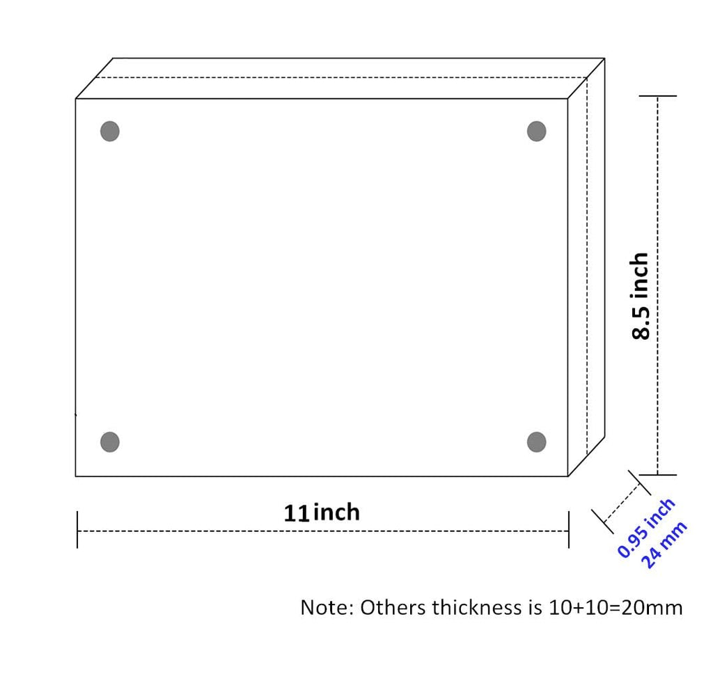 8.5x11 Picture Frame 3 Pack, Clear Certificate Document Photo Frame