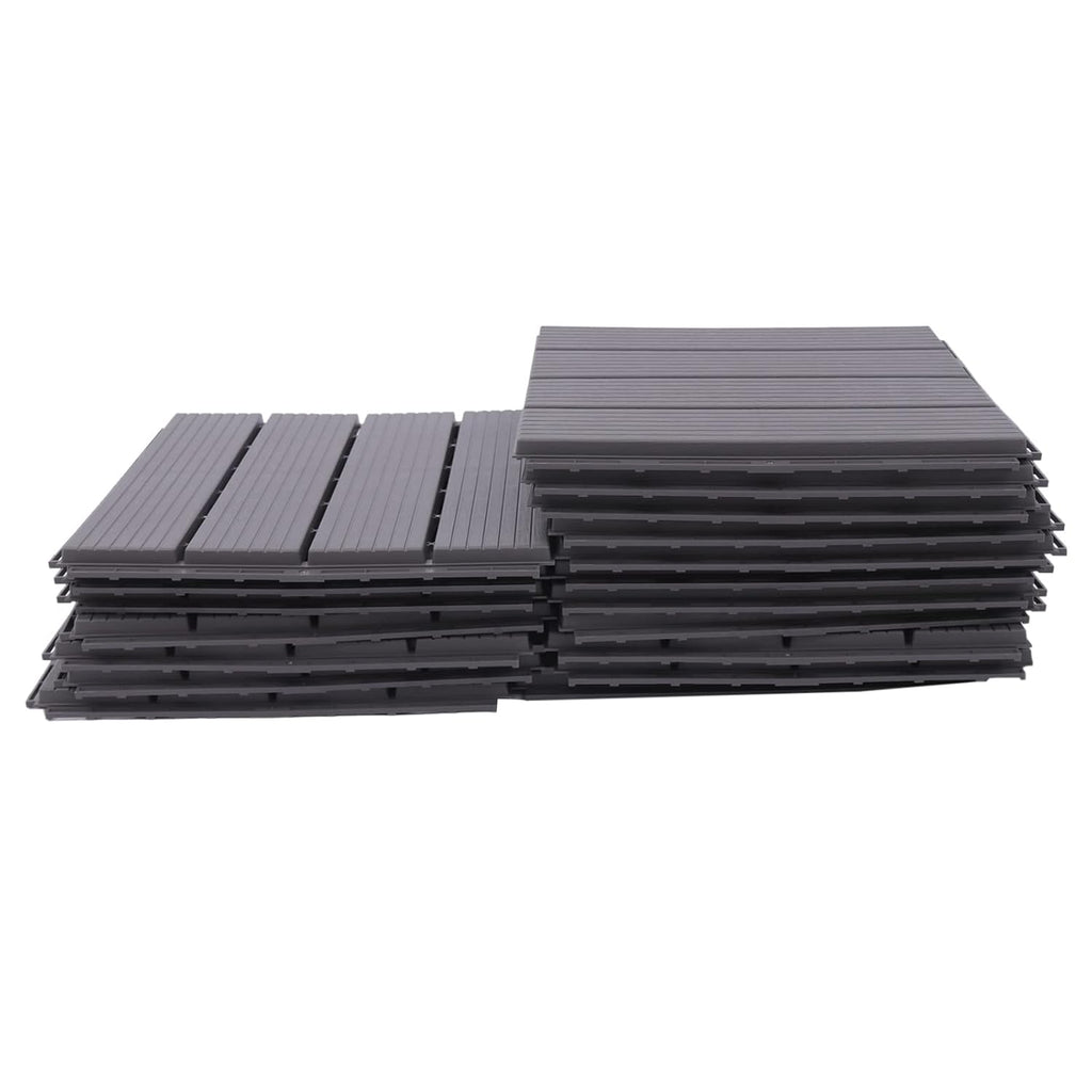 22 Pcs Plastic Composite Patio Deck Tiles,12"X12" Interlocking Deck Tiles Waterproof Outdoor Flooring All Weather Use