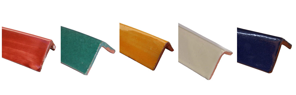 12 V-Cap Tile Molding Bullnose Mexican Handmade Trim Ceramic Tile Blue