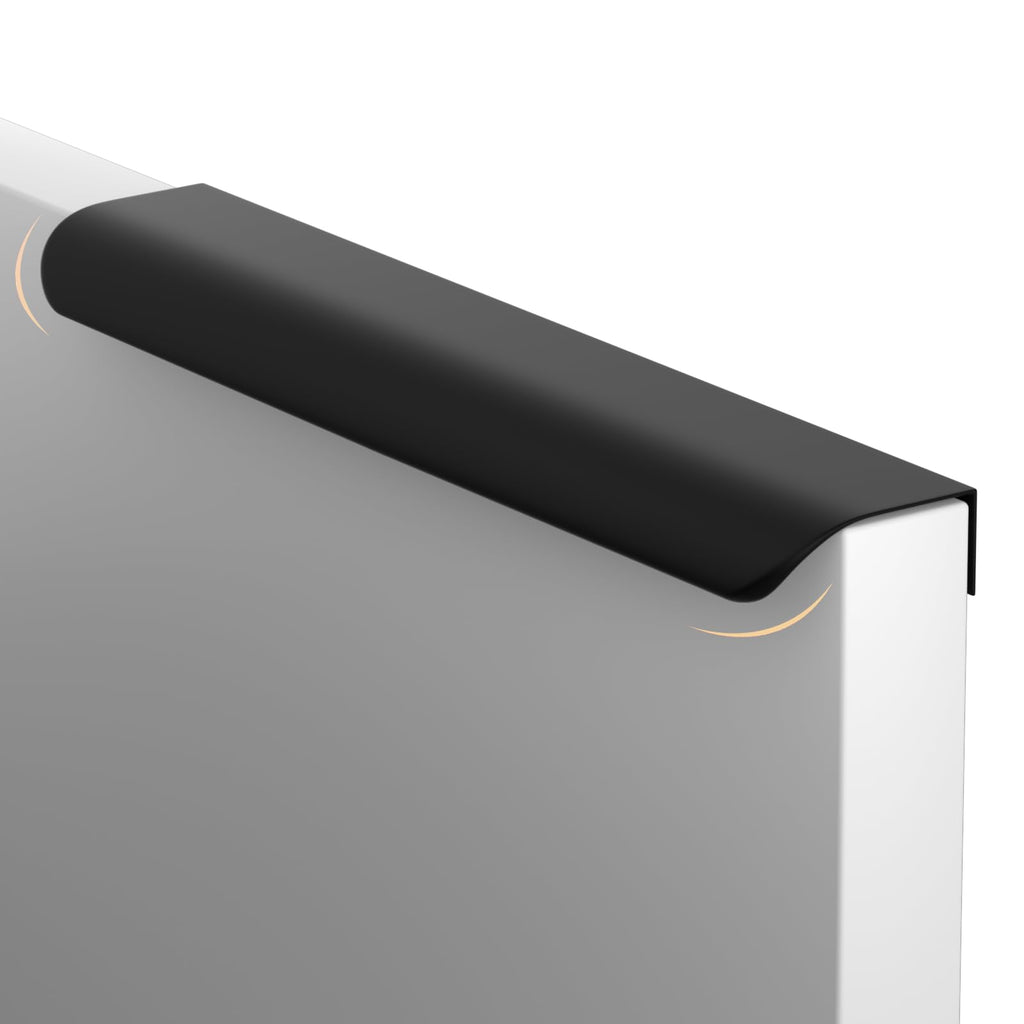 Black Cabinet Handles, Finger Pulls for Cabinet Edge Pulls 3 Inch 10 Pack | Tab Drawer Handles, Aluminum Alloy Flat