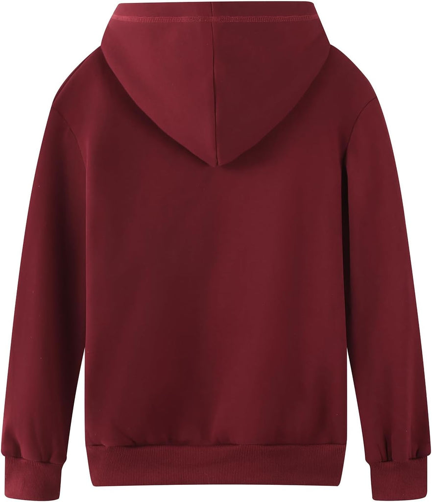 Youth Solid Fleece Hoodies Soft Full Zip Hooded Sweatshirts for Children