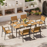 7-Piece Aluminum Outdoor Patio Furniture Set - Dining | Gray for Patio, Garden & Porch