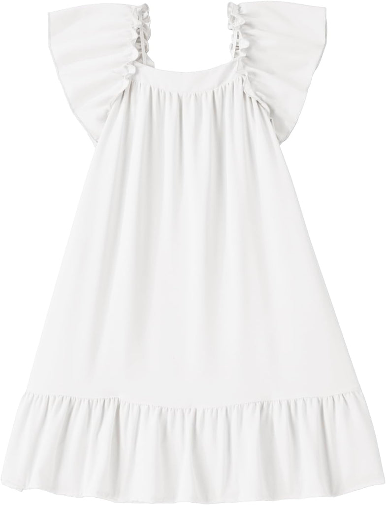 Girls Summer Dresses Kids Ruffled Sleeve Sundress
