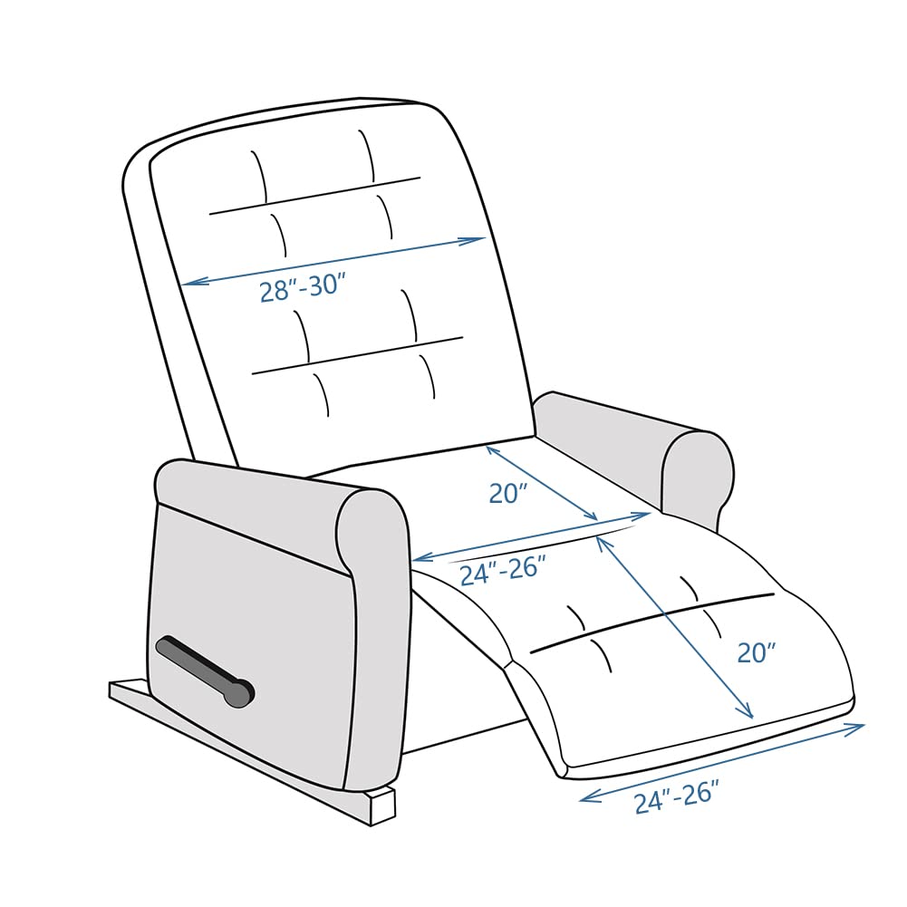 Heated Recliner Cover, Water Resistant Recliner Slipcover, Stay in Place (Chocolate, Heated Recliner 25" Regular)