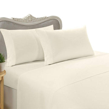 Rayon from Bamboo King Size Ivory 250 Thread Count Cotton Pillow Case Set