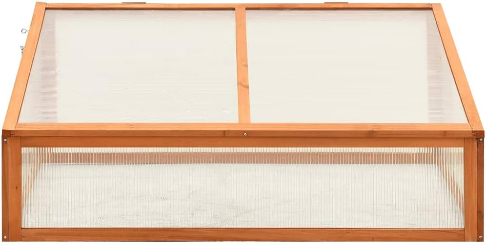 Wooden Greenhouse 39.4"x25.6"x15.7" Solid Firwood Cold Frame for Outdoor Garden Plants and Herbs, Raised Planter