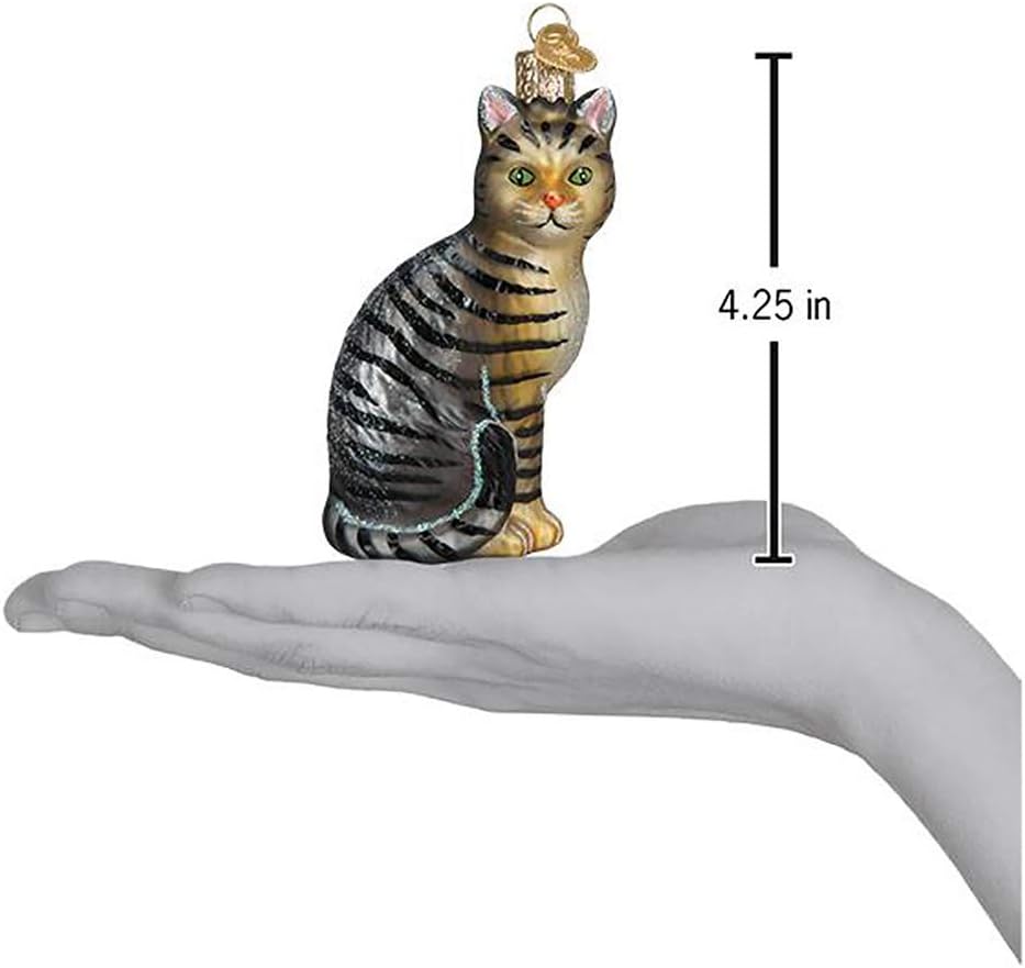 Ornaments Tabby Cat Glass Blown Ornaments