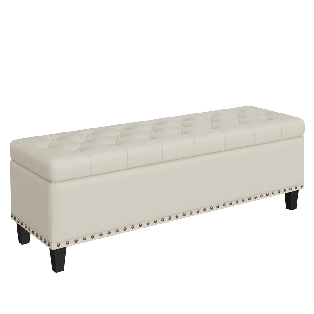 51 Inch Storage Ottoman Bench, Large End of Bed Storage Bench