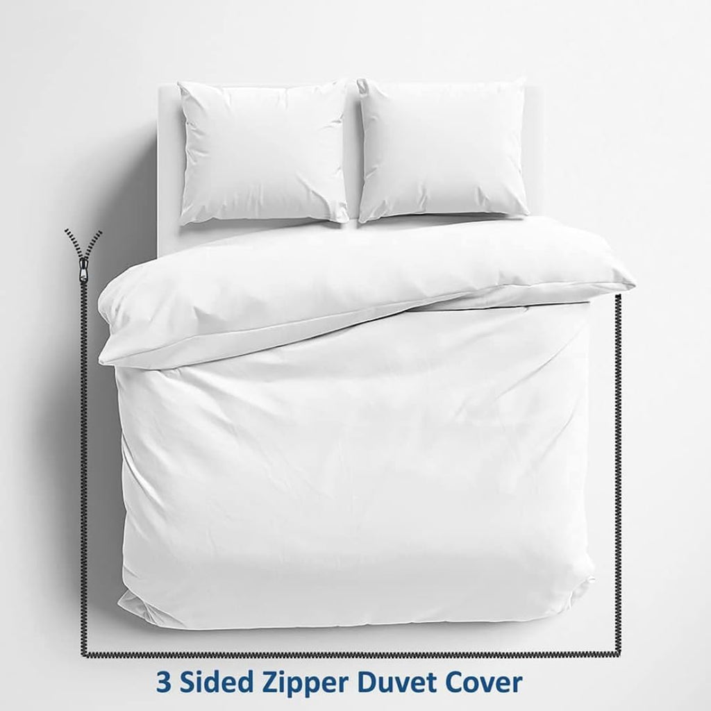 3-Sided Zipper Closure Duvet Cover Set 100% Mulberry Silk, 19 Momme Luxury Bedding- 1 Pieces Duvet Cover Set, Easy On