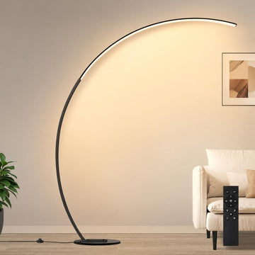 Dimmable Floor Lamp with 3 Color Temperatures, Super Bright Arc Floor Lamps, Modern Standing Tall Lamp with Remote