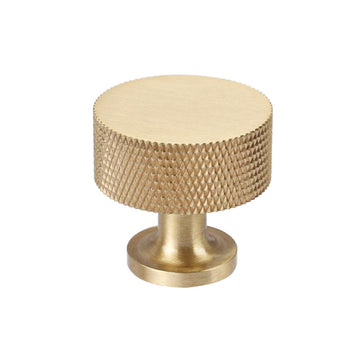 4pcs Solid Brass Cabinet Knobs Pulls Cabinet Drawer Dresser Gold Knobs Modern Knurled Handles (1"x1"/25mmx25mm)