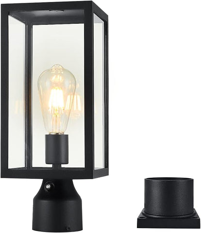 Large 15 inch Dusk to Dawn Outdoor Post Light,Waterproof Cast Aluminium Lamp Post Light Fixture