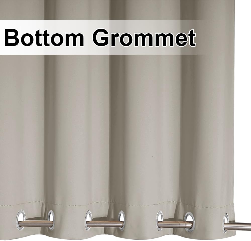 2 Panels Outdoor Curtains Waterproof 108 inches Long, Windproof Thermal Insulated Top & Bottom Grommet Blackout