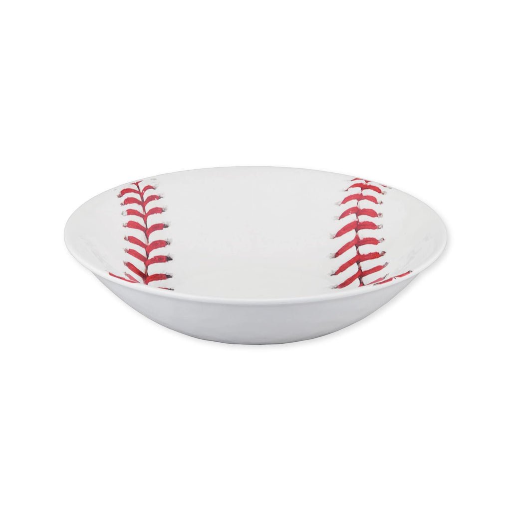 12 Piece Baseball Melamine Dinnerware Sets, Outdoor Dishes Set, Plates and Bowls Sets, Service for 4, White
