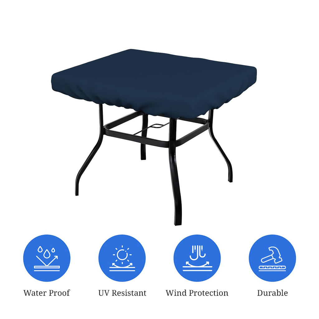 Square Table Top Cover, 12 Oz Waterproof UV & Weather Resistant Patio Table Cover, Outdoor Table Cover Outdoor