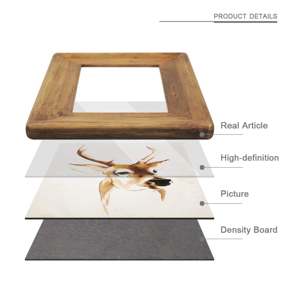 Rustic Picture Frames 11x14, Made of Brown Solid Wood for Wall Mounting Display Photos Diploma Certificate Award