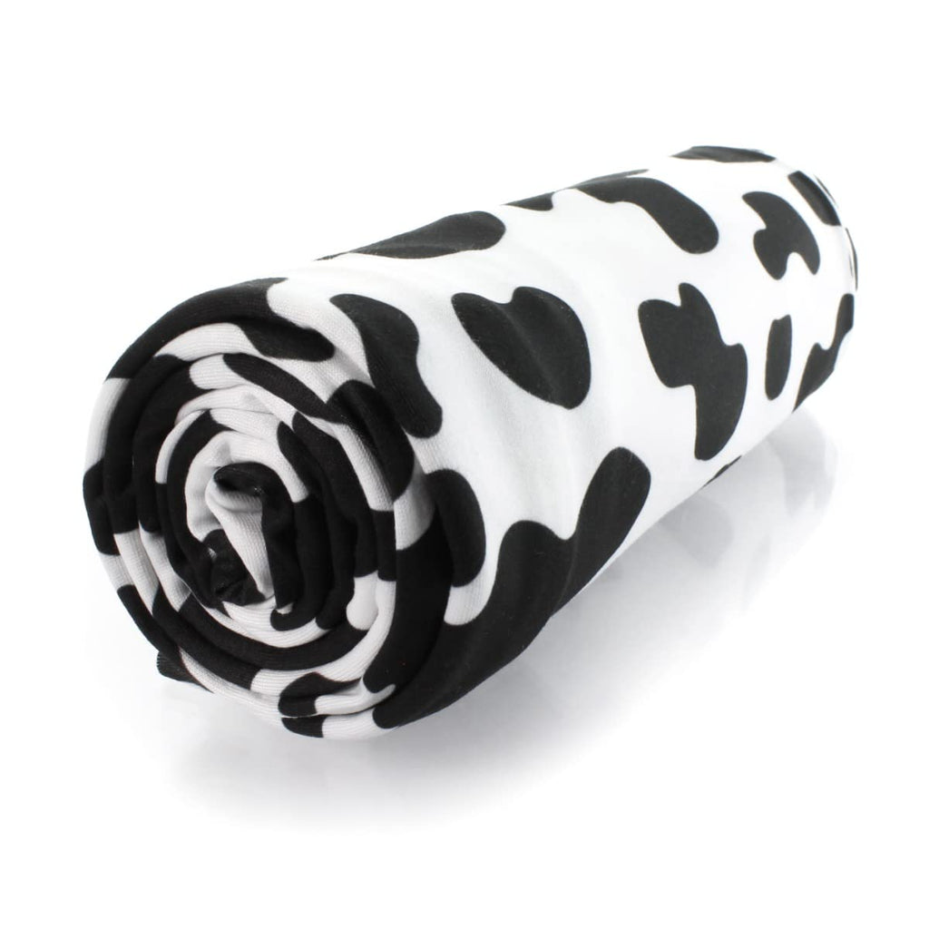 Black Cow DBP Fabric - Double Brushed Polyester 4 Way Stretch - 1/2 yard