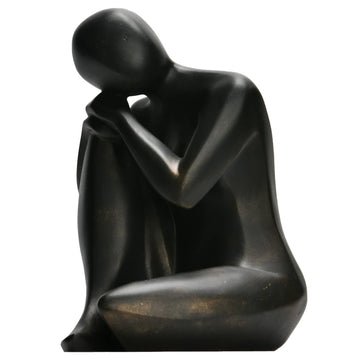Thinker Statue Abstract Sculpture Decorative Objects Black 8 in