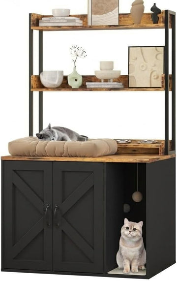 53" H Cat Litter Box Enclosure Hidden Litter Box Furniture