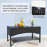 4-Piece Wicker Outdoor Patio Furniture Set - Conversation for Backyard, Garden & Porch