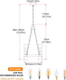 3-Light Compact Wagon Wheel Chandelier, 13.8 Inch Matte Black Kitchen Island Lighting with Clear Glass Shades Modern Farmhouse Entryway Pendant Light for Small Spaces A115-B0DSVMWM31