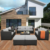 7-Piece Outdoor Patio Furniture Set | Grey for Patio, Garden & Porch