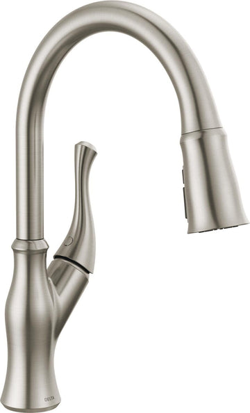 Ophelia Brushed Nickel Kitchen Faucet with Pull Down Sprayer, Modern Single Hole Kitchen Sink Faucet, Single Handle