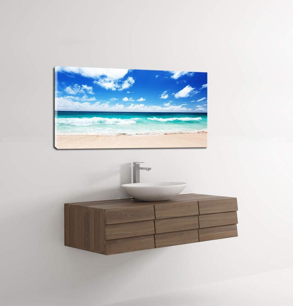 Canvas Prints Wall Art Seychelles Beach Ocean Waves Nature Seascape Picture Paintings Artwork Prints Framed
