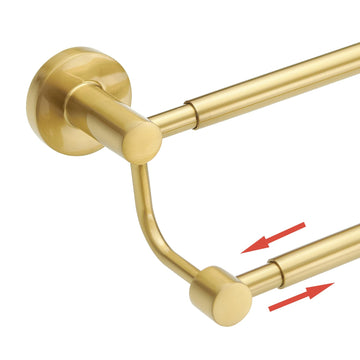 Double Towel Bar Towel Rack Wall Mounted Brushed Gold