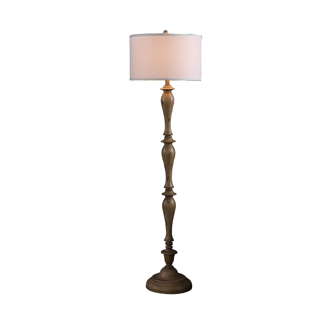 Coastal Wood Effect Polyresin Floor Lamp, 61.5"