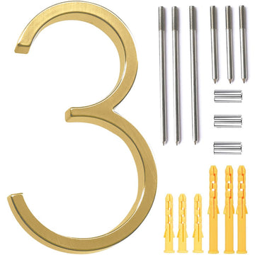 5'' Floating House Number Modern House Numbers- zinc alloy Home Address Number with Exquisite Drawing